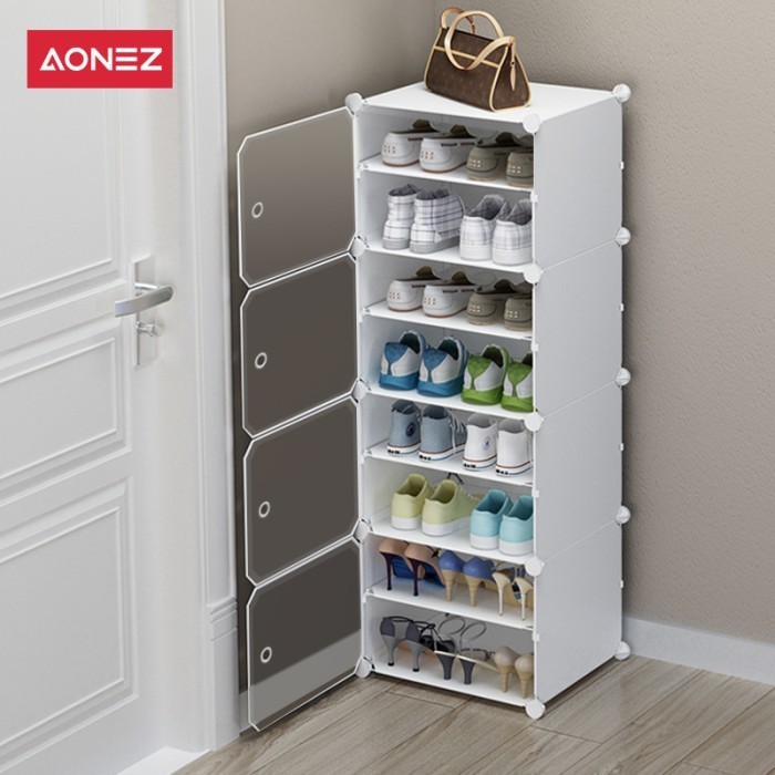 Aonez Lemari Sepatu 8 Lapis, Lemari Sepatu Plastik,Lemari Sepatu