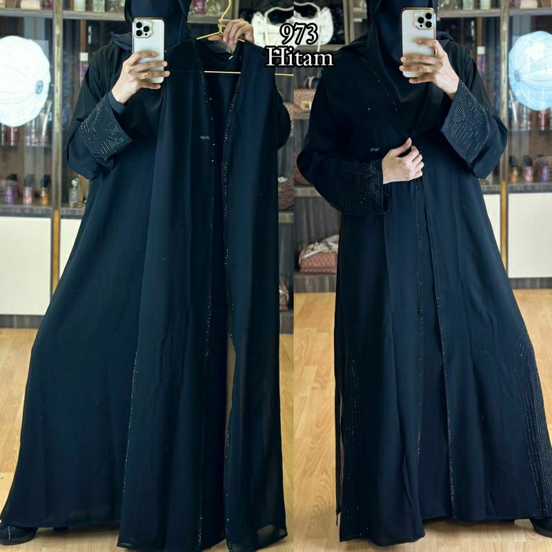 Promo New Abaya Hitam Abaya Ori Saudi Dubai Mesir Abaya Tarim Abaya Swaroski Abaya Asfiya 972 973