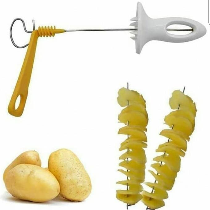 

Alat Pemotong Kentang Tornado Potato Spiral Cutter Slicer Original