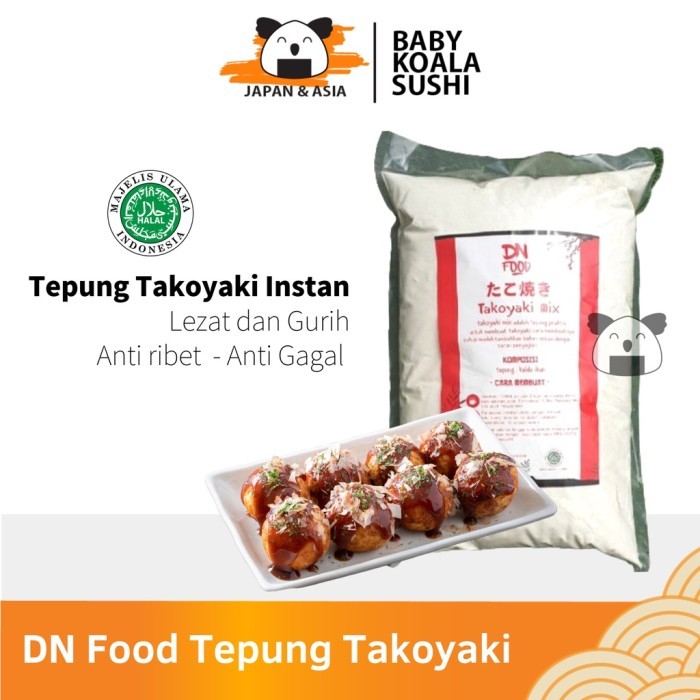

TERLARIS DN FOOD TEPUNG TAKOYAKI PREMIX INSTAN 2500 G HALAL MURAH!!! MURAH