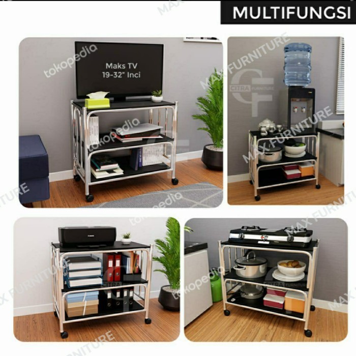 Rak Tv Besi Meja Tv Besi Bufet Tv Rak Dorong Meja Tv Dorong Roda Promo