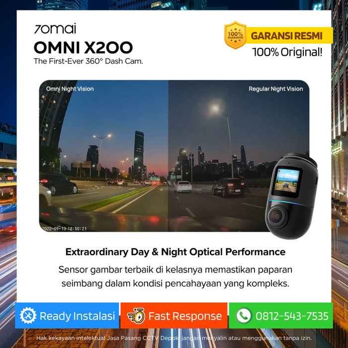 Produk Baruu DashCam 70mai Omni X200 360 FullHD 1080P 4G GPS - Kamera Mobil Terbaik