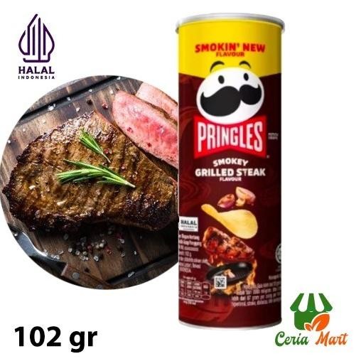 

Pringles Smokey Grilled Steak 102 Gr Keripik Kentang Rasa Stik Sapi Asap Original