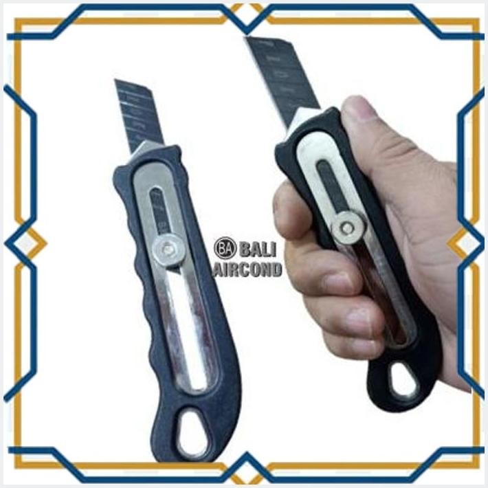 

[BAL] PISAU POTONG KERTAS TAJAM PISAU CUTTER BESI STAILESS CHROME HANDLE GAGANG COVER KARET NYAMAN