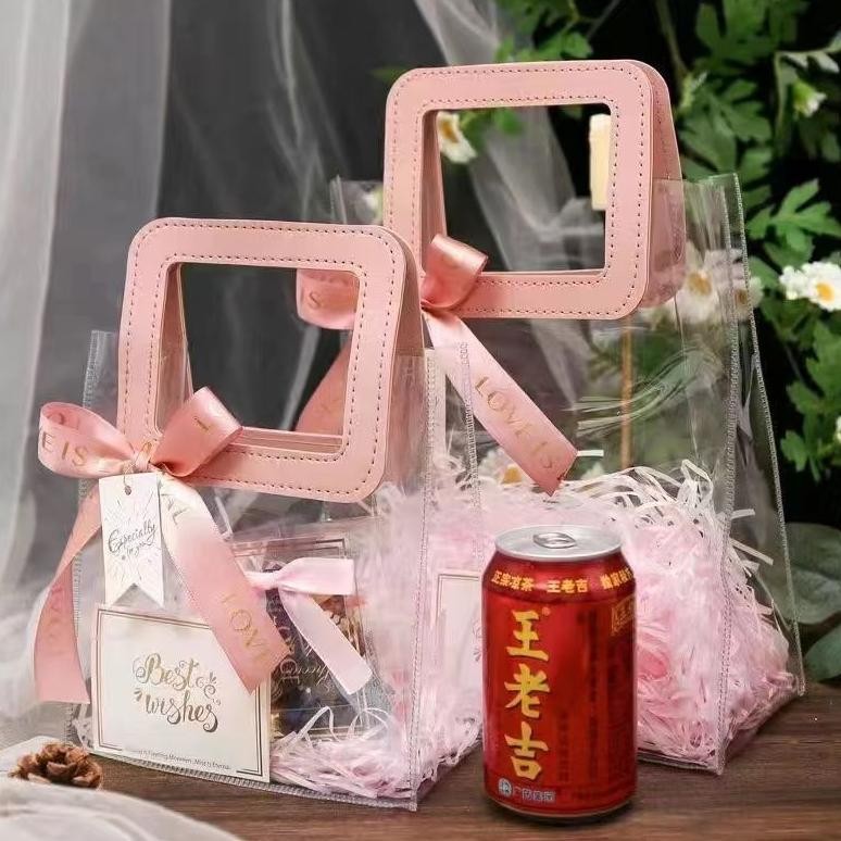 

VIRAL [ GROSIR PER 10 PCS ] Tas Mika PVC Clear Bening / Tas Hampers Souvenir Goodie Bag Ulang Tahun Lebaran Imlek Natal Premium PJ24