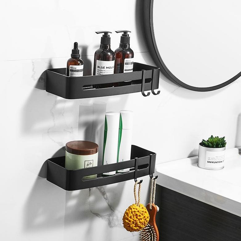 dap Rak Persegi ALUNIUM Tempel Dinding Atau Skurp Rak Serbaguna/1 Susun