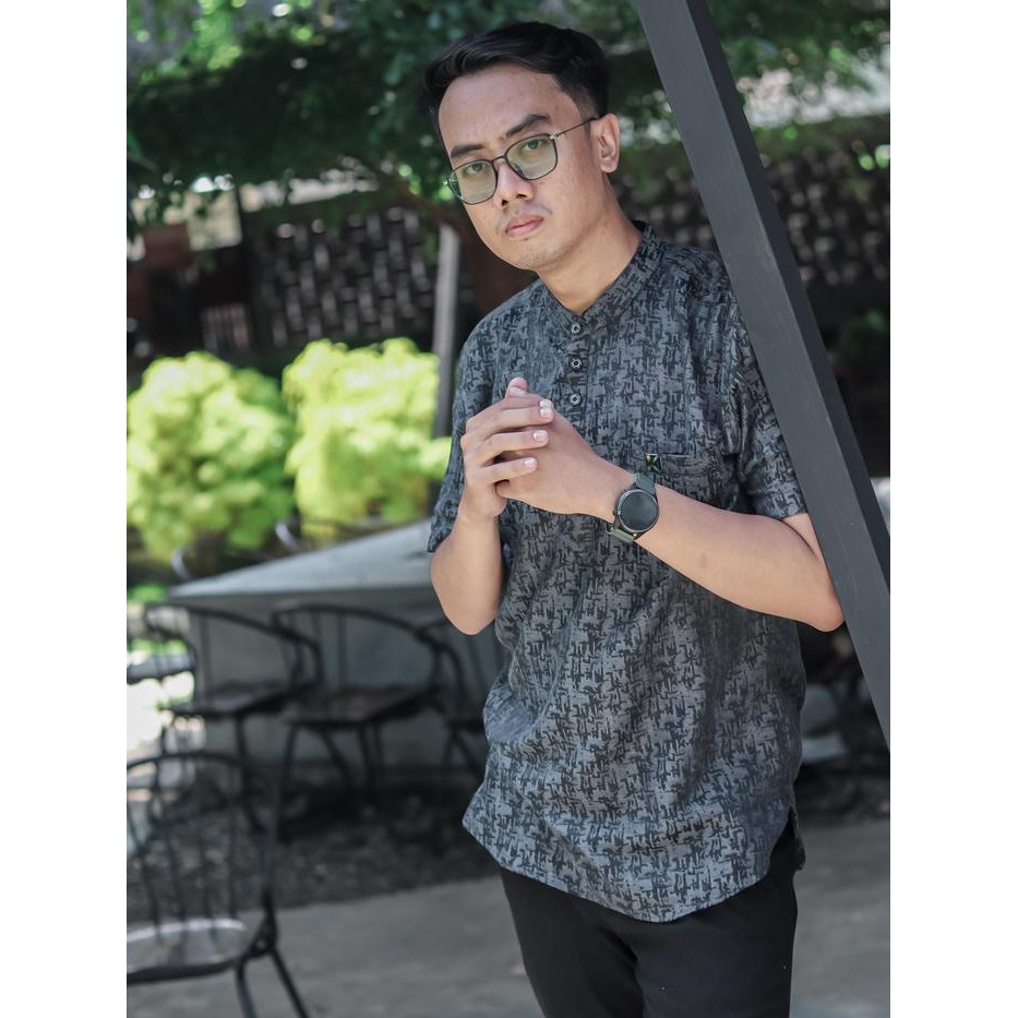 Best Seller Kokui Baju Muslim Pria Koko Kurta Lengan Pendek Katun Hitam Coklat Putih Lavender Pink