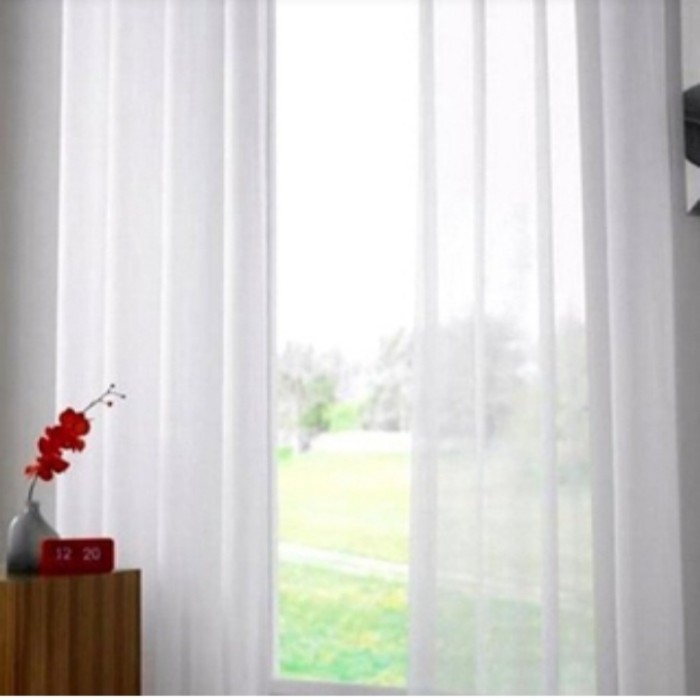 Gorden Vitrase Polos Warna Putih T 220Cm