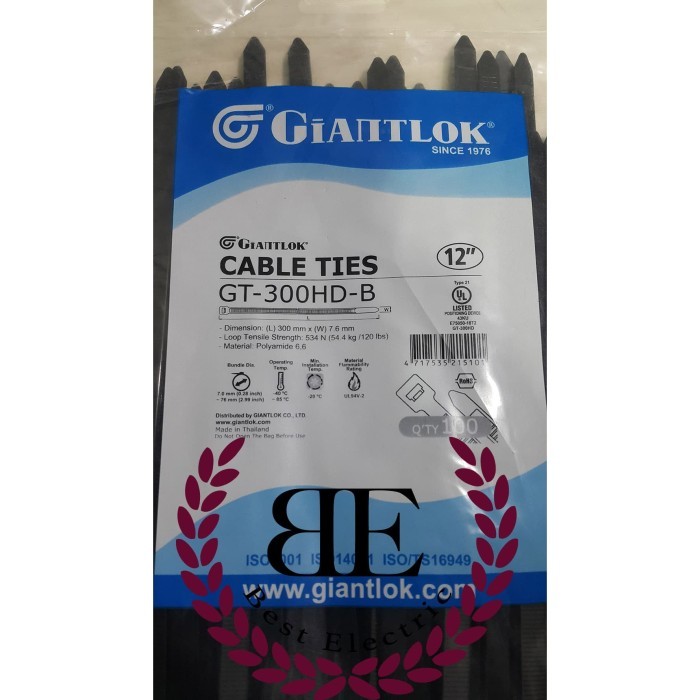 

Kabel Ties / Kabel Tis / Giantlok / GT-300HD / GT-300HD-B / 300x7.6