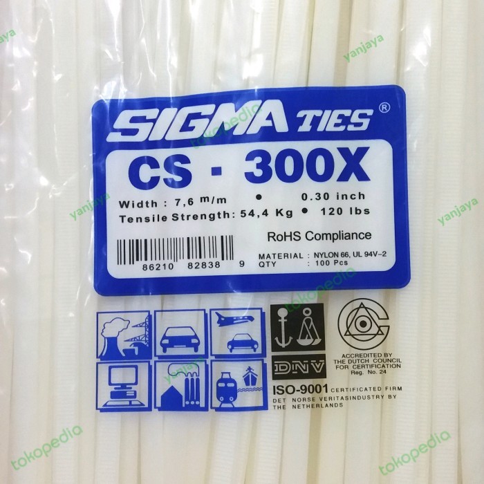 

TERLARIS! sigma ties CS 300X 300X7.6mm/sigma ties/CS-300X/kabel ties sigma