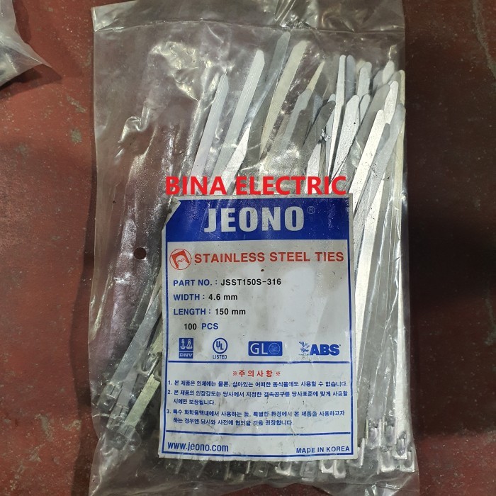 

Kabel Ties Stainless Jeono 4.6x150mm Ties Stainless 15cm 15 cm