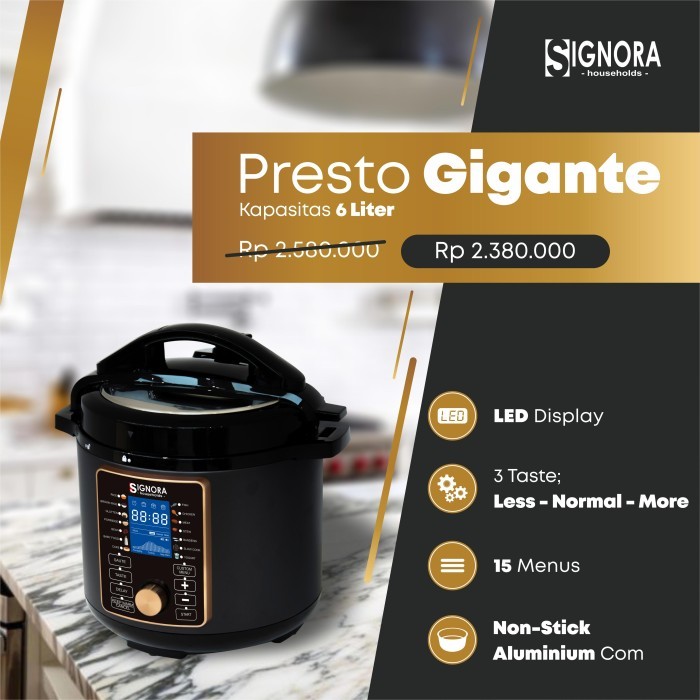 Presto Signora Gigante Pressure Cooker 6L