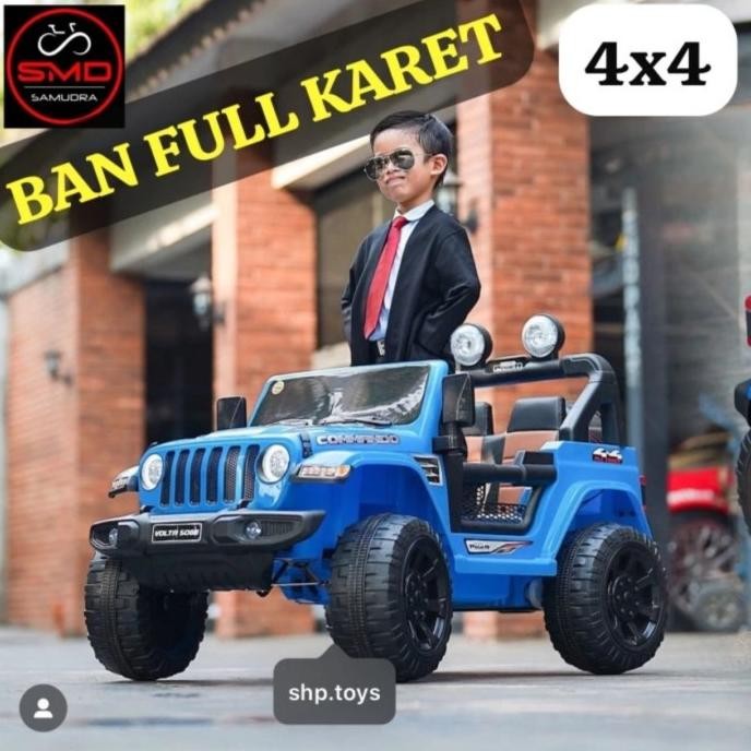 Ori - Mobil Aki Mainan Anak SHP Volta Commando EVA 5088 12V 4 Dinamo Ban Full Karet Strobo Toa Musik