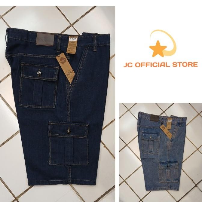 Celana Pendek Cargo Bahan Jeans Kantong Samping Pria Zupermall07