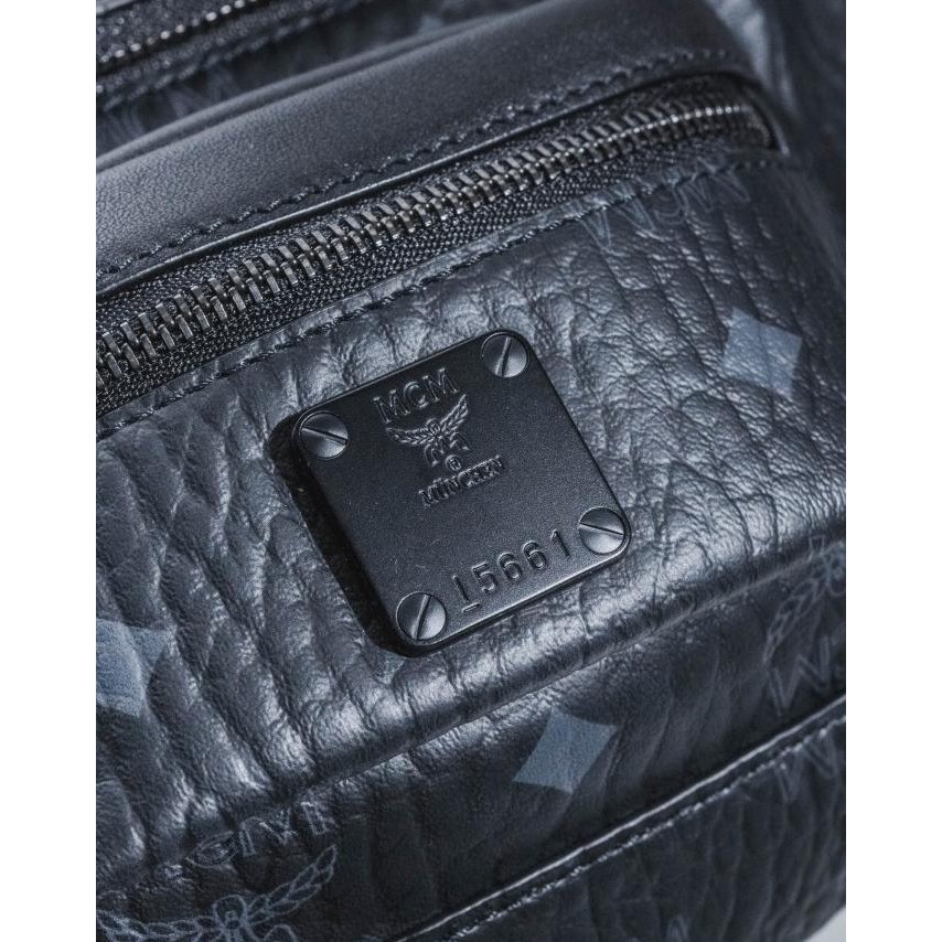 Mcm Fursten All Over Black Waistbag Storebonbon_