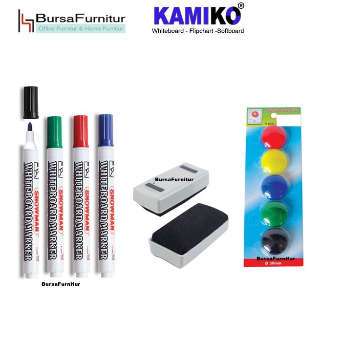 

WHITEBOARD KAMIKO 90 X 120 SPIDOL H,B,HJ, M, HAPUS MAGNET, MAGNET