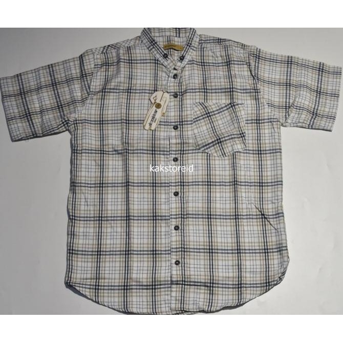 Baju Muslim Koko Pria Lengan Pendek Al Zabbar Putih Motif Kpr 18 Origi Store_Marudut