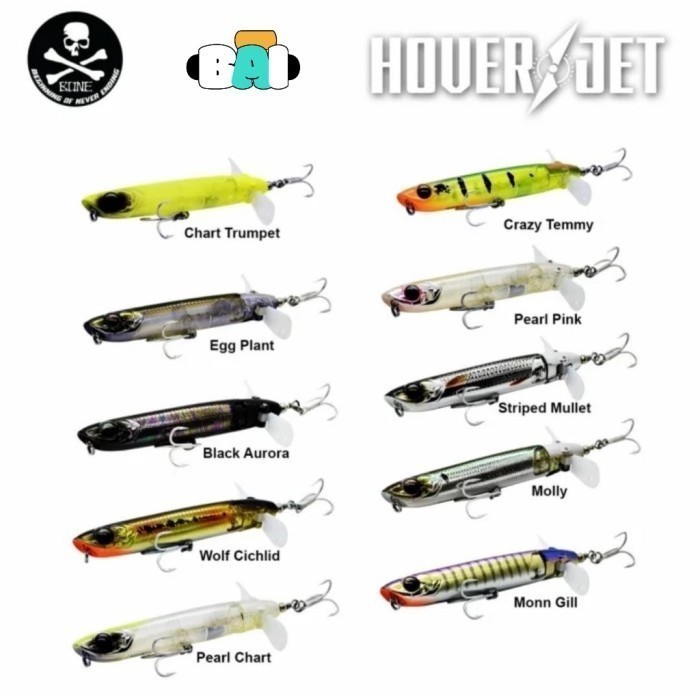 TERBARU LURE MINNOW BONE HOVER JET 130mm 28g Type Top Water