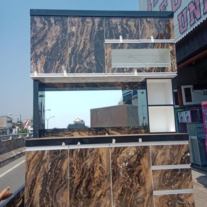 Lemari Dapur Rak Piring Minimalis Hpl 4 Pintu Meydenlapak