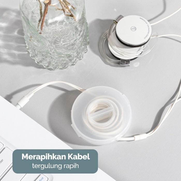 

Box Case Kotak Kabel Putar Bulat Organizer Perapih Cable Data Earphone