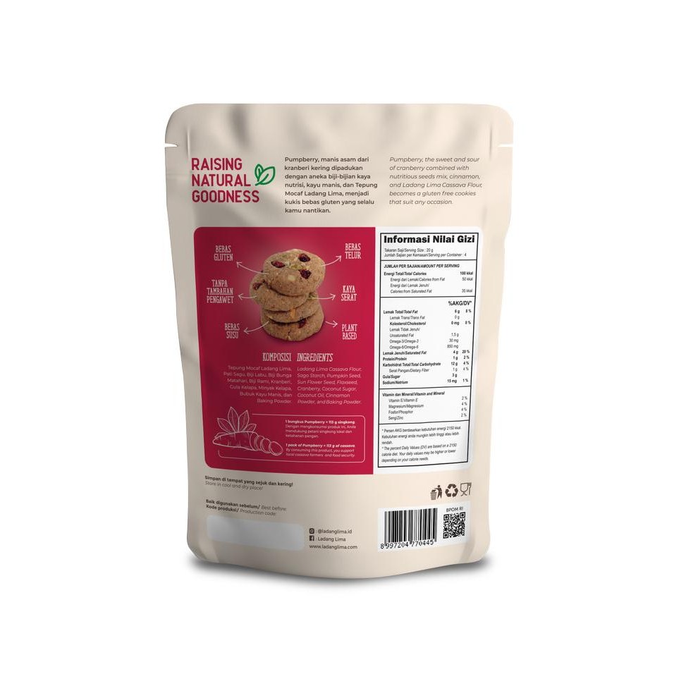 

NEW PRODUK 3 PCS PUMPBERRY MINI BITES - LADANG LIMA GLUTEN FREE COOKIES SNACK !!!!!