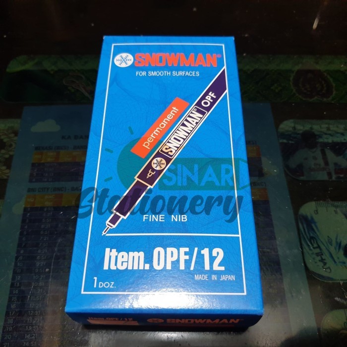 

Pen opf/12 hitam snowman 1pak isi 12pc