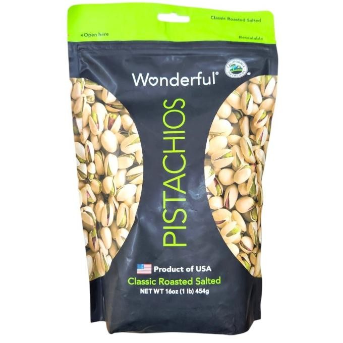 

NEW PRODUK WONDERFUL PISTACHIOS CLASSIC ROASTED SALTED 454GR !!!!!