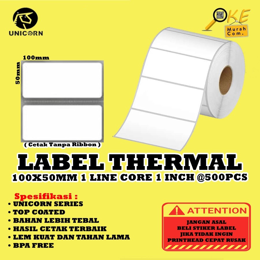 

Erta Tier Label Thermal 10050Mm 10050 100 50 Mm 1 Line 1 Inch Ii 500Pc 1.000Pc