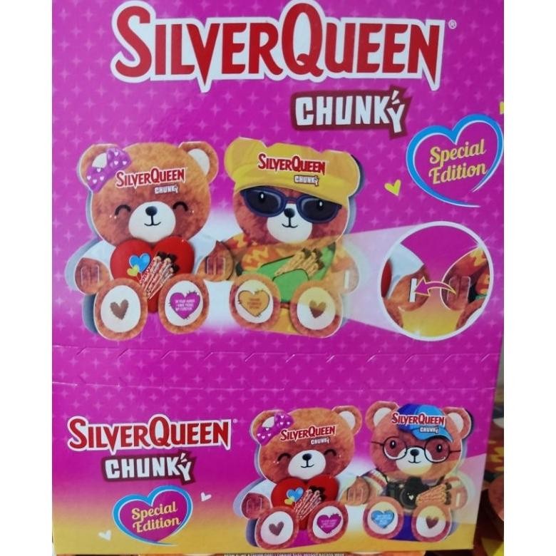 

qw-7 Silver Queen Mini Chunky Cashew Special Edition Valentine Beruang Teddy Bear Isi 3 @30gr Termurah