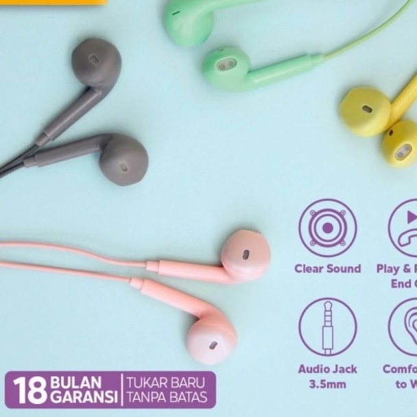 Heandshet Earphone UNEED Microfon Verse Berkualitas