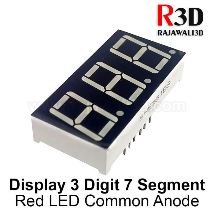 LED Display Red Light 3 Digit 7 Segment 12 Pin Common Anode
