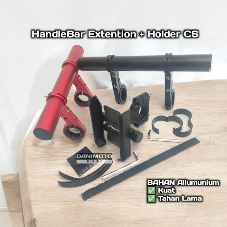 Original Holder Extender Hp Paket Stang Sepeda Motor Alumunium Logam Bracket Dudukan Adv Pcx Beat St