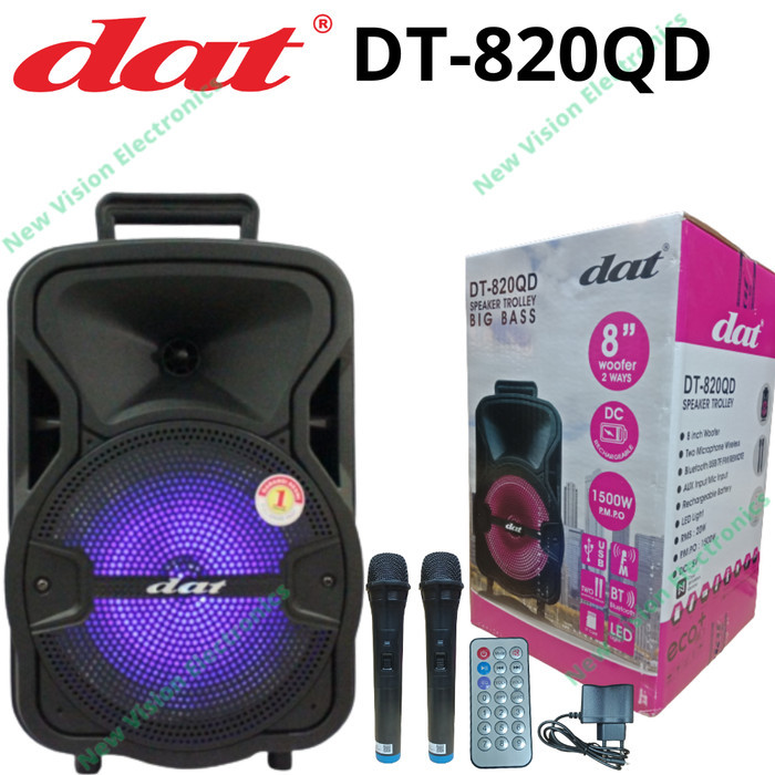 speaker aktif portable DAT820 bluetooth Usb karaoke mic wireless 8 inc Terbaru Berkualitas