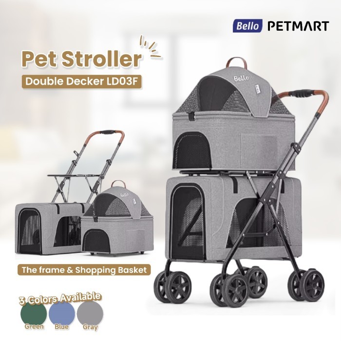 BELLO Pet Stroller Double Decker LD03F