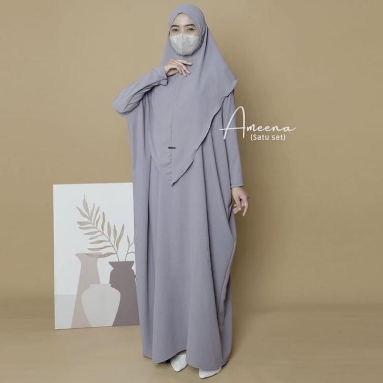 Original Kaftan Ameena Crinkle Set Hijab Premium Promo