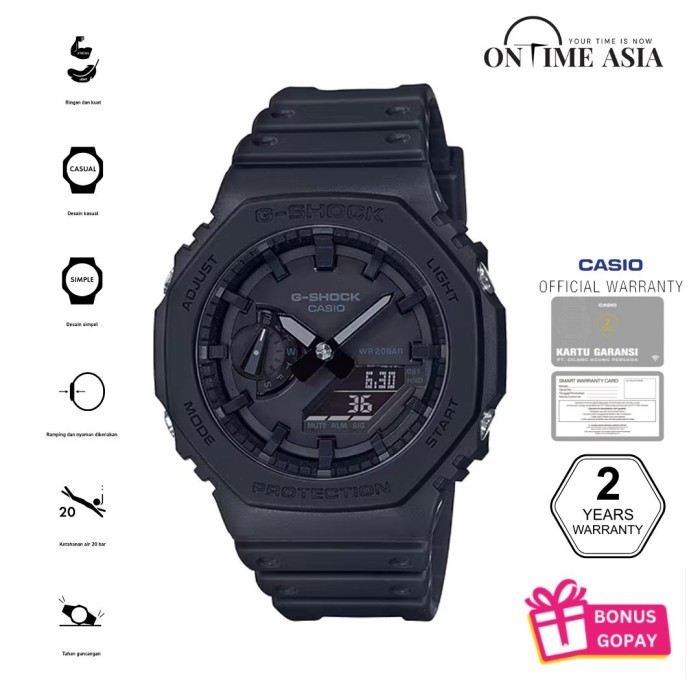 Casio G-Shock Ga-2100-1A1 Full Black Original