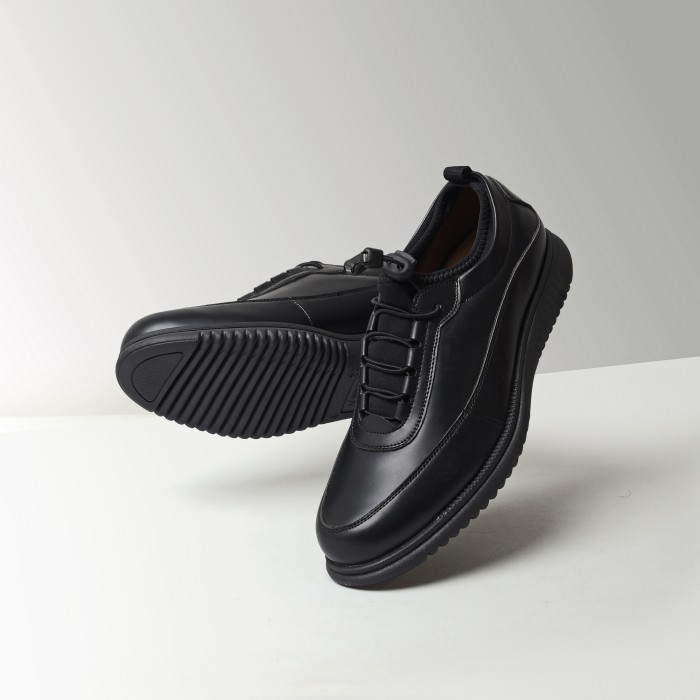 Volve Wave Black - Sepatu Casual Formal Kerja Slip On Pria