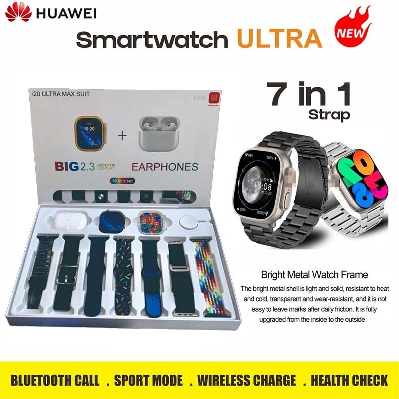 TERMURAH Official Huawei SmartWatch i20 ULTRA MAX SUIT Bluetooth Call Waterproof Android IOS Jam