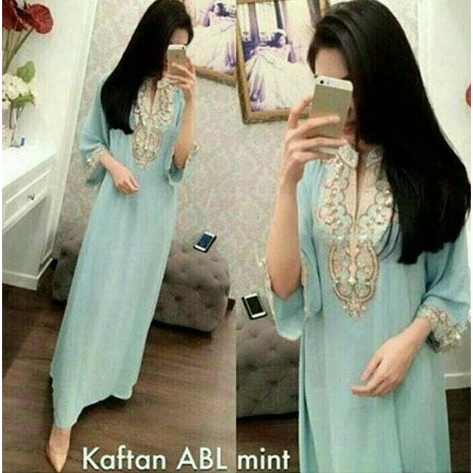 KAFTAN SIFON CERUTY SIZE M -XXL ( 5 WARNA ) KAFTAN GAMIS LEBARAN 2025 MAXI MIDI DRESS MODEL TERBARU 