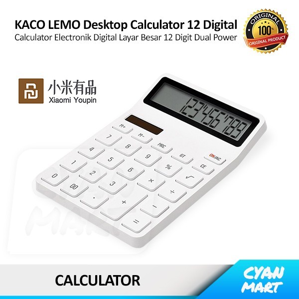 

Youpin Kaco Lemo Elekctronic Calculator Digital Kalkulator 12 Digit