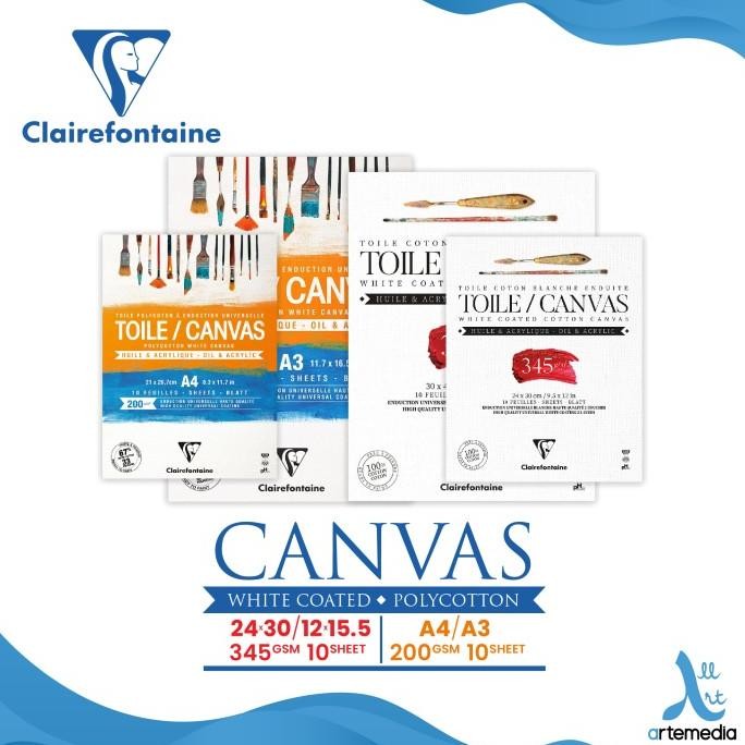 

KANVAS LUKIS CLAIREFONTAINE CANVAS PAD READY TO PAINT KANVAS LEMBARAN