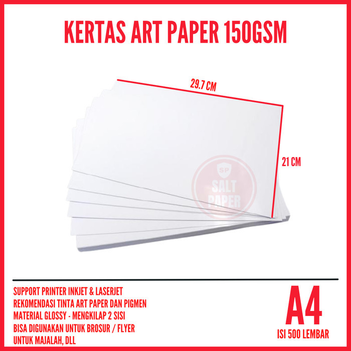 

Kertas Art Paper A4 150 gsm / Art Paper A4 150 gr isi 500 Lembar