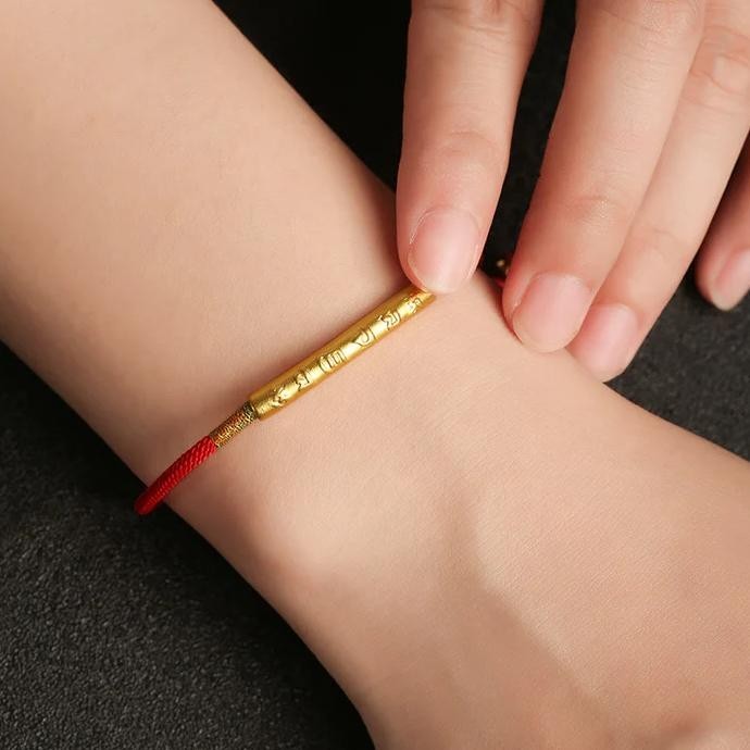 TERBARU Gelang Tali Merah Emas China Gelang Merah Tali Keberuntungan Emas Perak Titanium Gelang