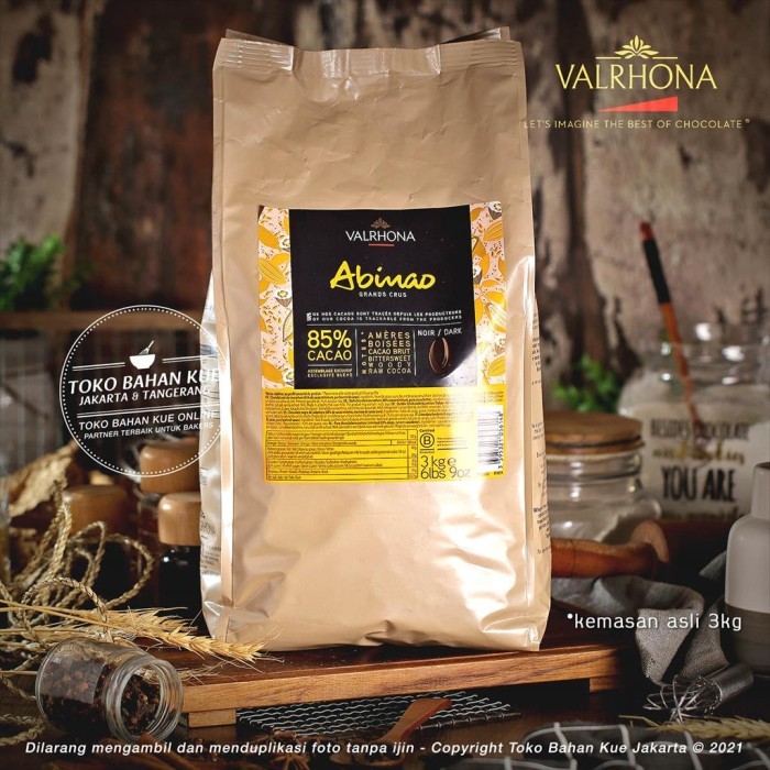 

Valrhona ABINAO 85% Dark Chocolate 3kg Couverture Cokelat Coklat Coin