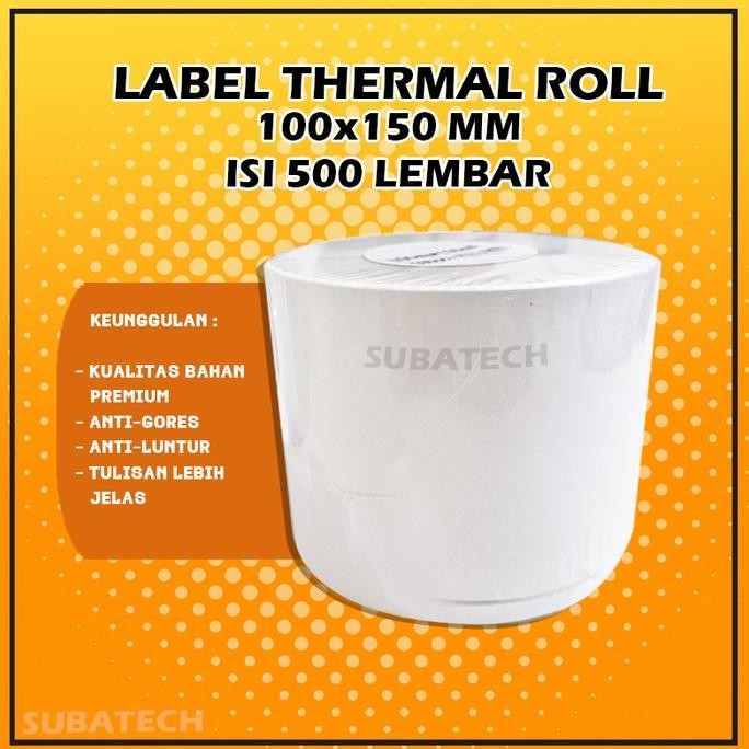 

Premium Label Sticker Thermal 100X150 Mm 10X15 Cm Isi 500 Pcs Lem Kuat A6 Stiker Tidak Luntur Lem Kuat Berkualitas