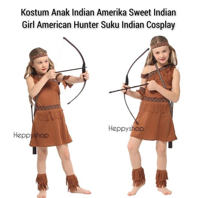 Open DS] KostumAnak Indian Amerika Sweet Indian Girl American Hunter Suku Indian Cosplay