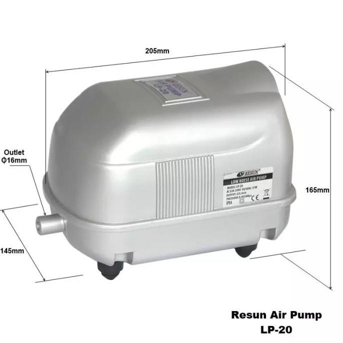 RESUN LP 20 POMPA UDARA / AERATOR / POMPA AQUARIUM KOLAM LP20 / LP-20