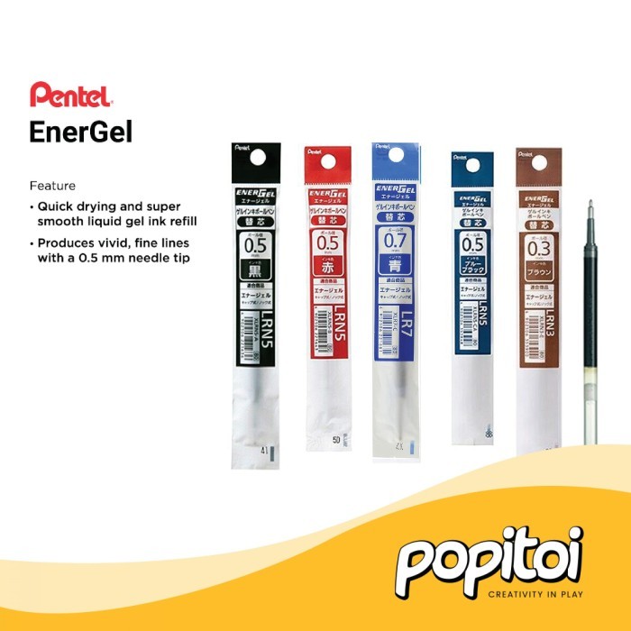 

PROMO PENTEL ENERGEL REFILL 0.3 0.5 0.7 1.0 MM XLRN LRN GEL PEN ISI ULANG KODE 149