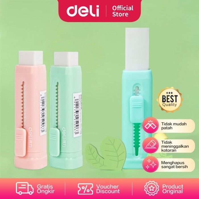 

BERGARANSI DELI SLIDING ERASER / PENGHAPUS MEKANIK WARNA LUCU BAHAN TPR+ABS 71145 KODE 437