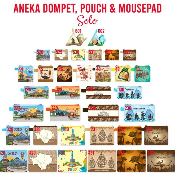 :<:<:<:<] SOLO Dompet Souvenir Suvenir Oleh Oleh Mini Wallet Negara Dompet Panjang Pouch Mouse Pad I